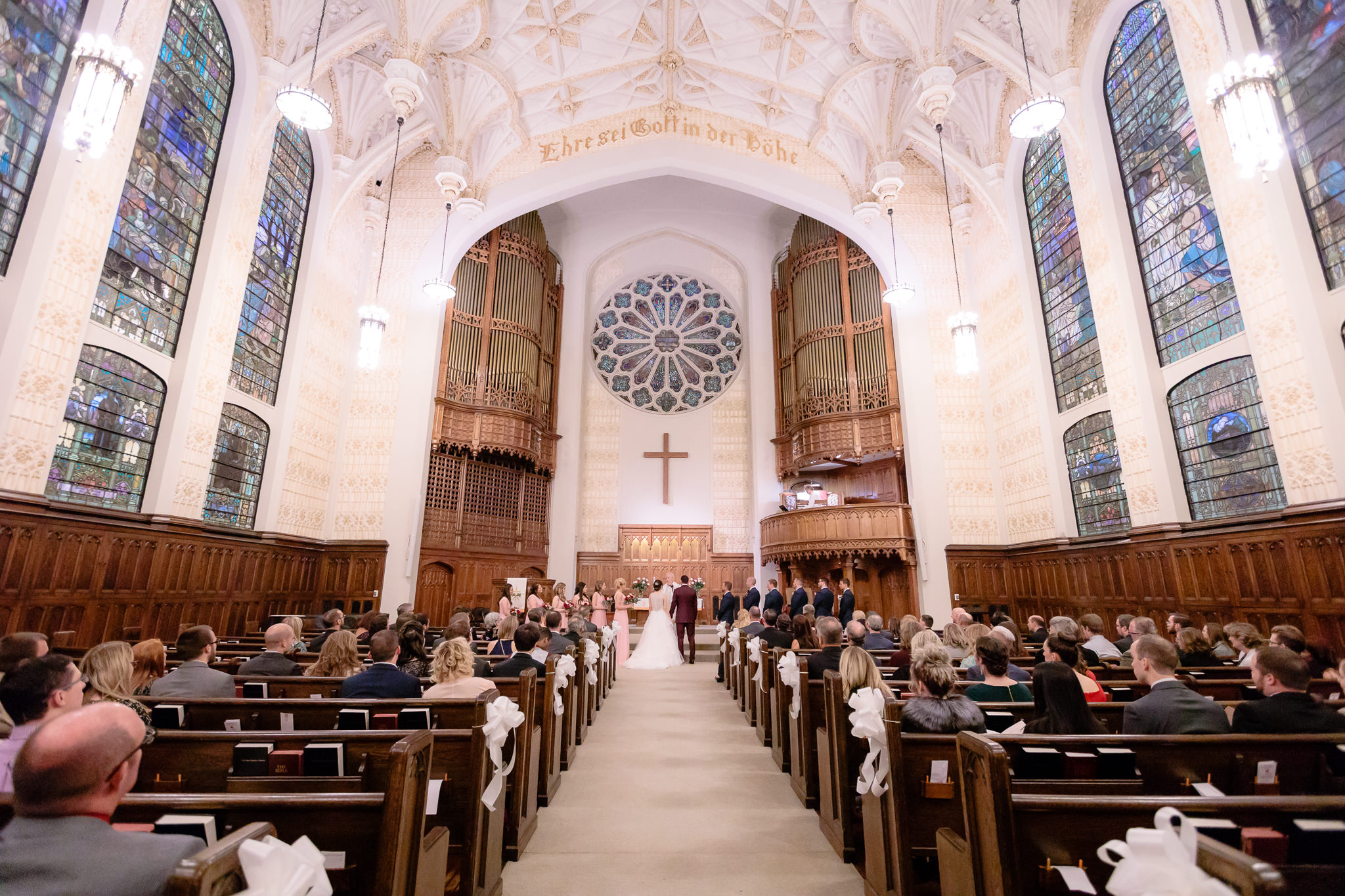 Wedding ceremony in the Smithfield United Church of Christ in downtown Pittsburgh