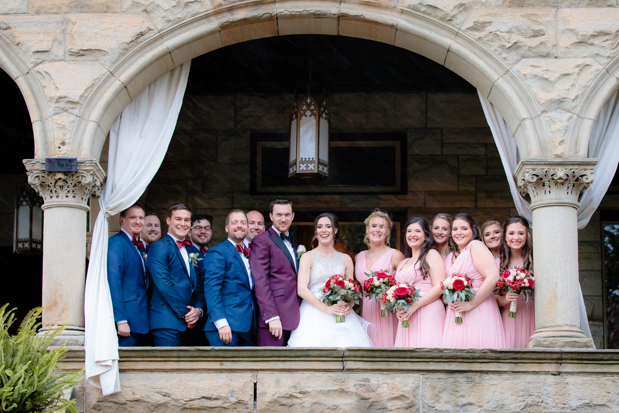 Bridal party on the porch of a North Side B&B in Pittsburgh