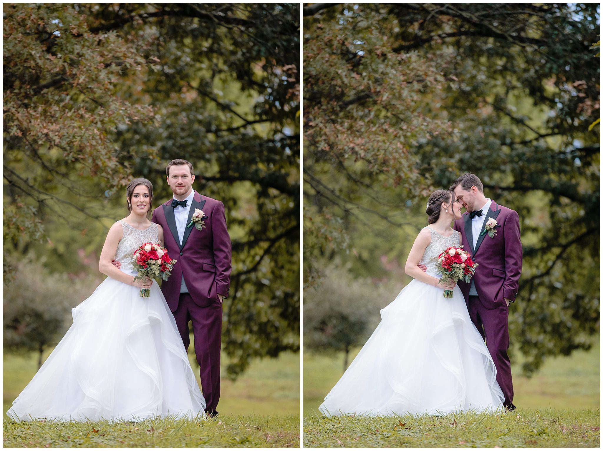 Bride & groom portraits in Allegheny Commons Park before a LeMont wedding