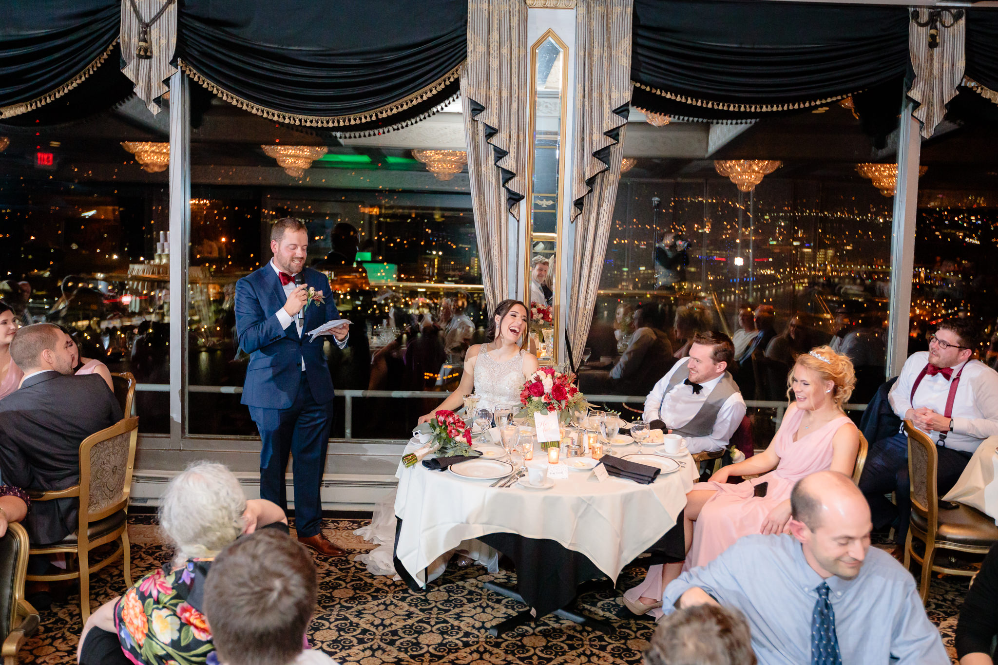 Best man gives a speech at a LeMont wedding