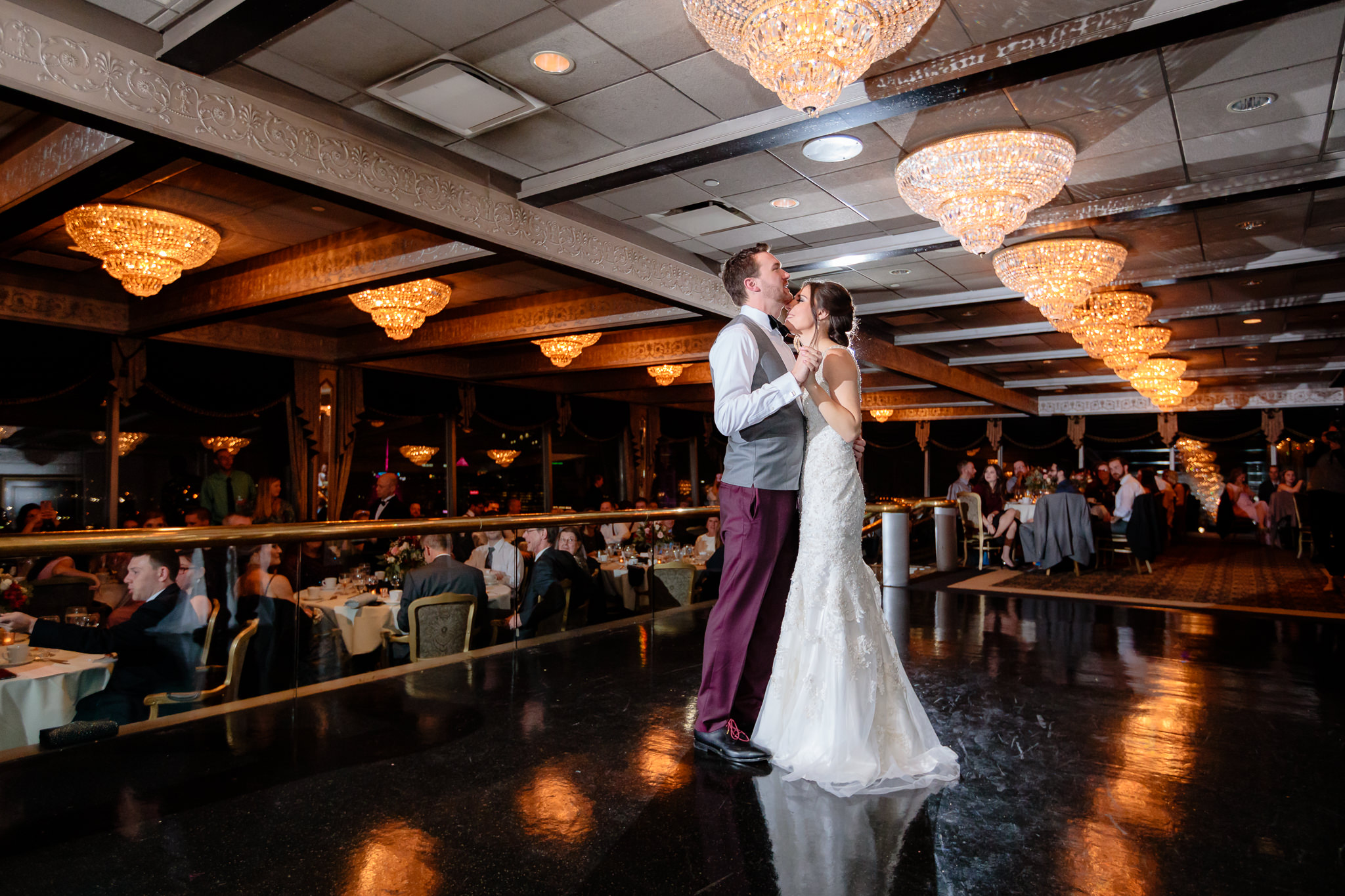 Bride & groom's first dance at their LeMont wedding