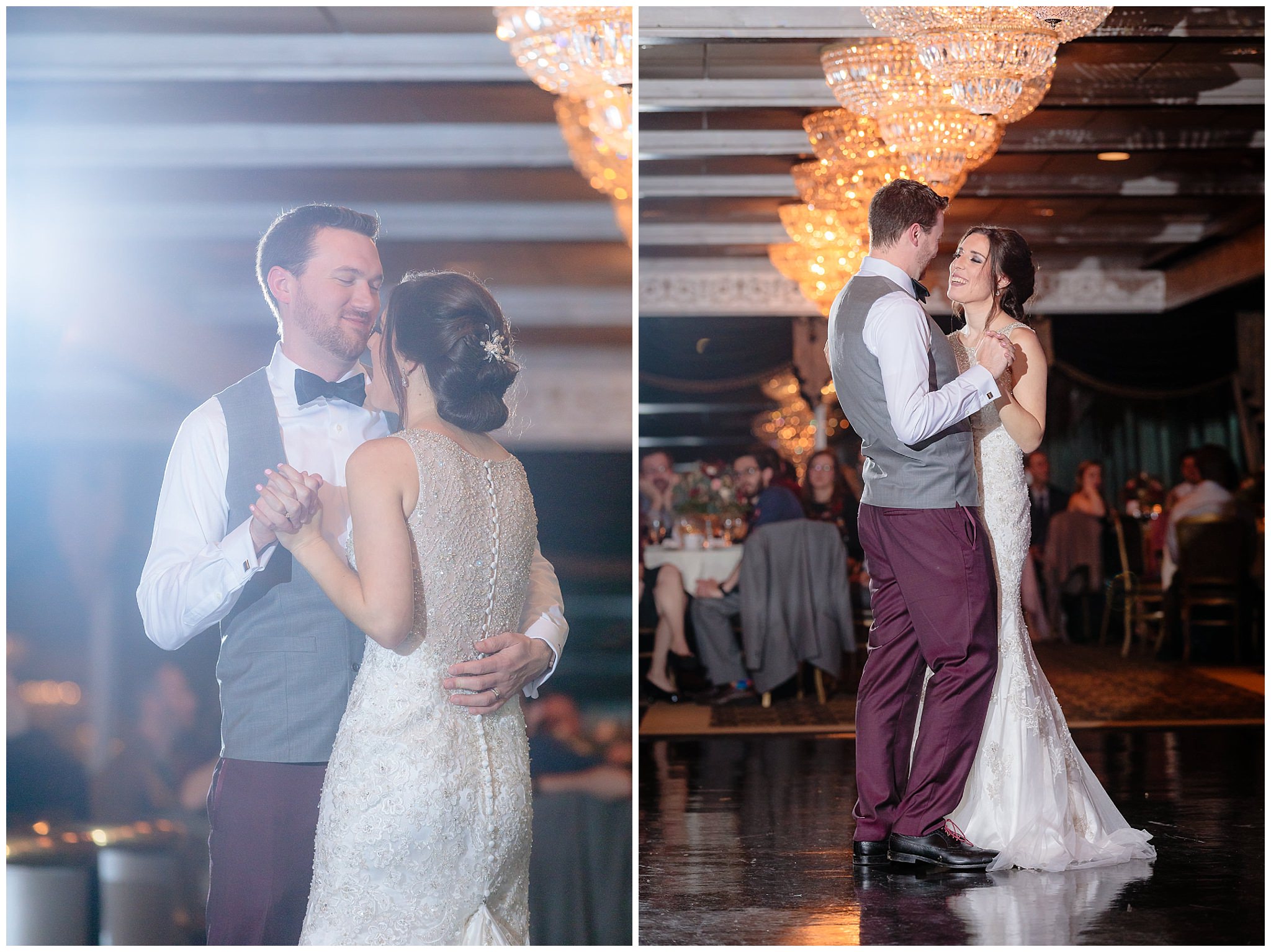 Bride & groom's first dance at their LeMont wedding reception