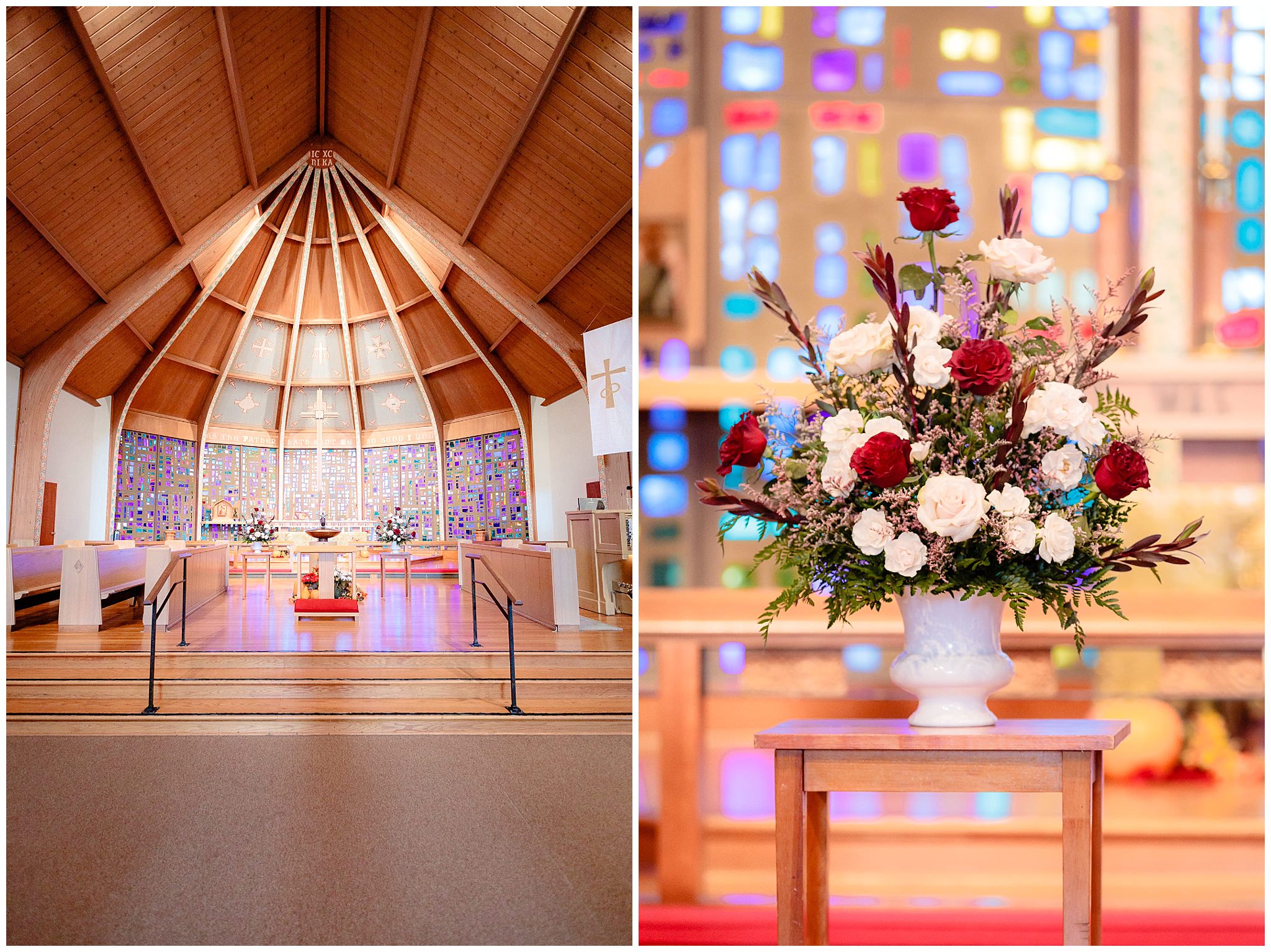 Zion Lutheran Church in Penn Hills decorated for a November wedding