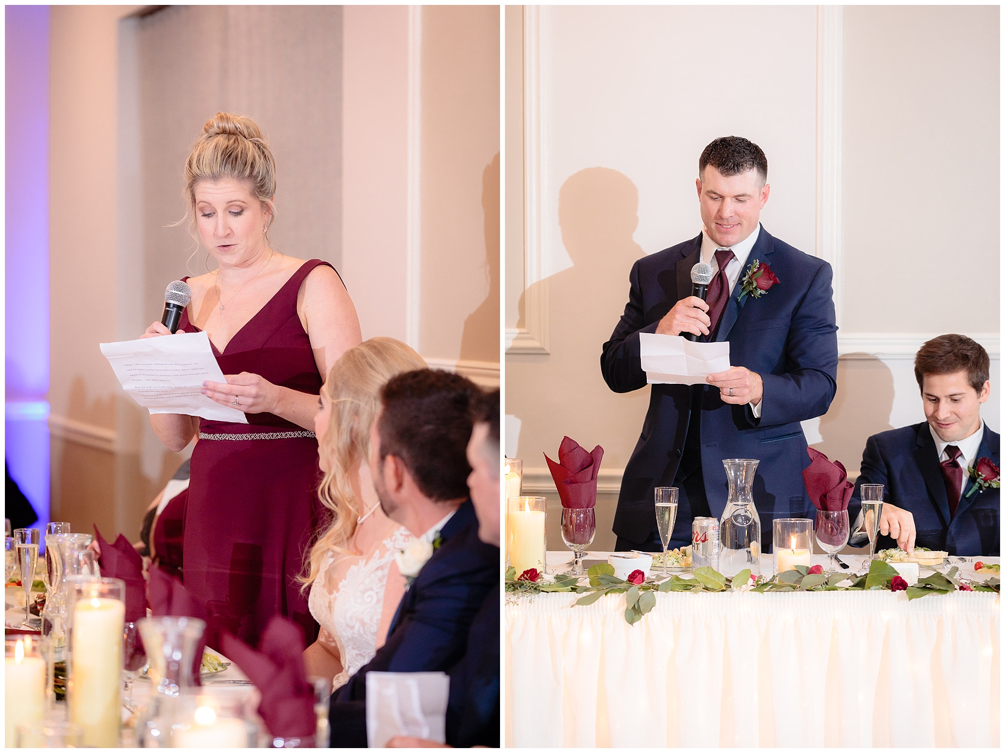 Matron of honor and best man give speeches at Riverside Landing