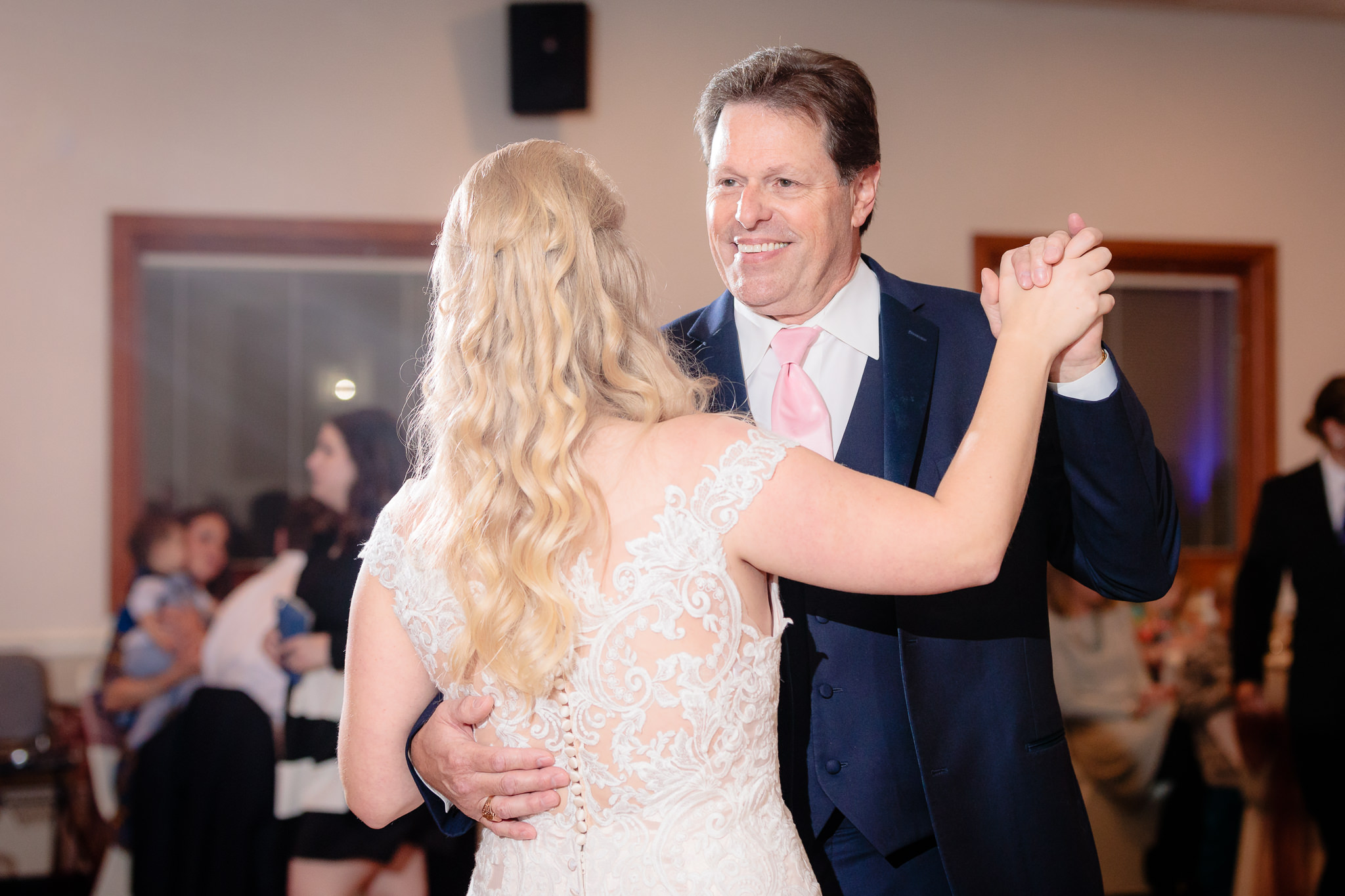 Father-daughter dance at a Riverside Landing wedding reception