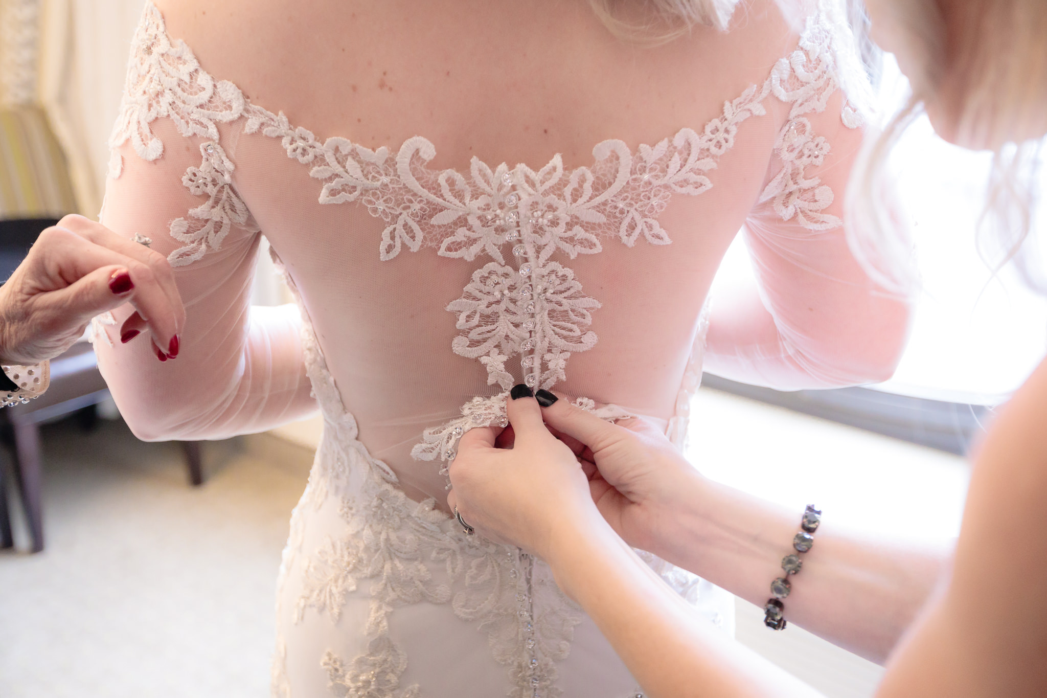 Detailed back of a Sottero & Midgely wedding dress from Sorelle Bridal Salon
