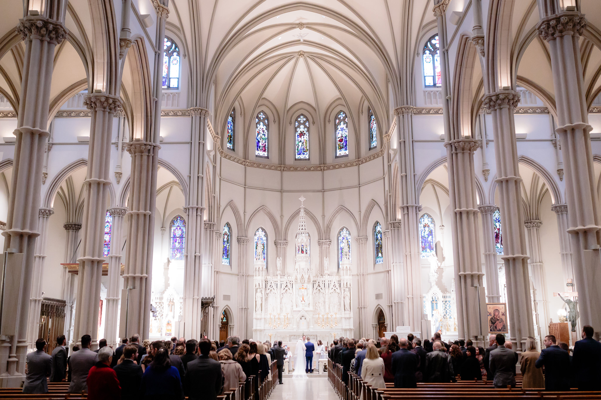 Wedding ceremony at Saint Paul Cathedral in Pittsburgh, PA