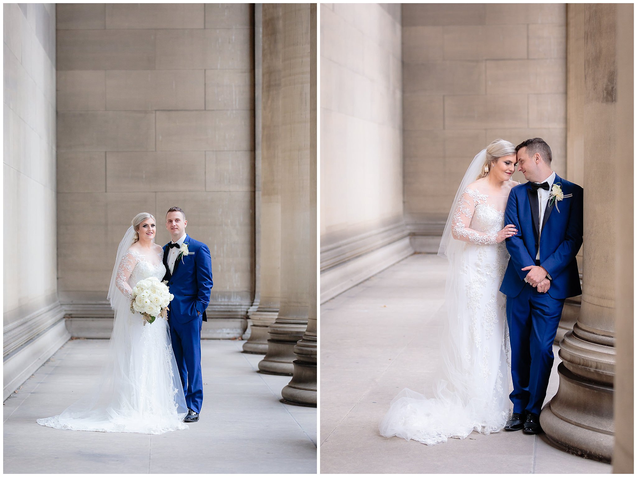 Bride & groom portraits a the Mellon Institute in Pittsburgh, PA