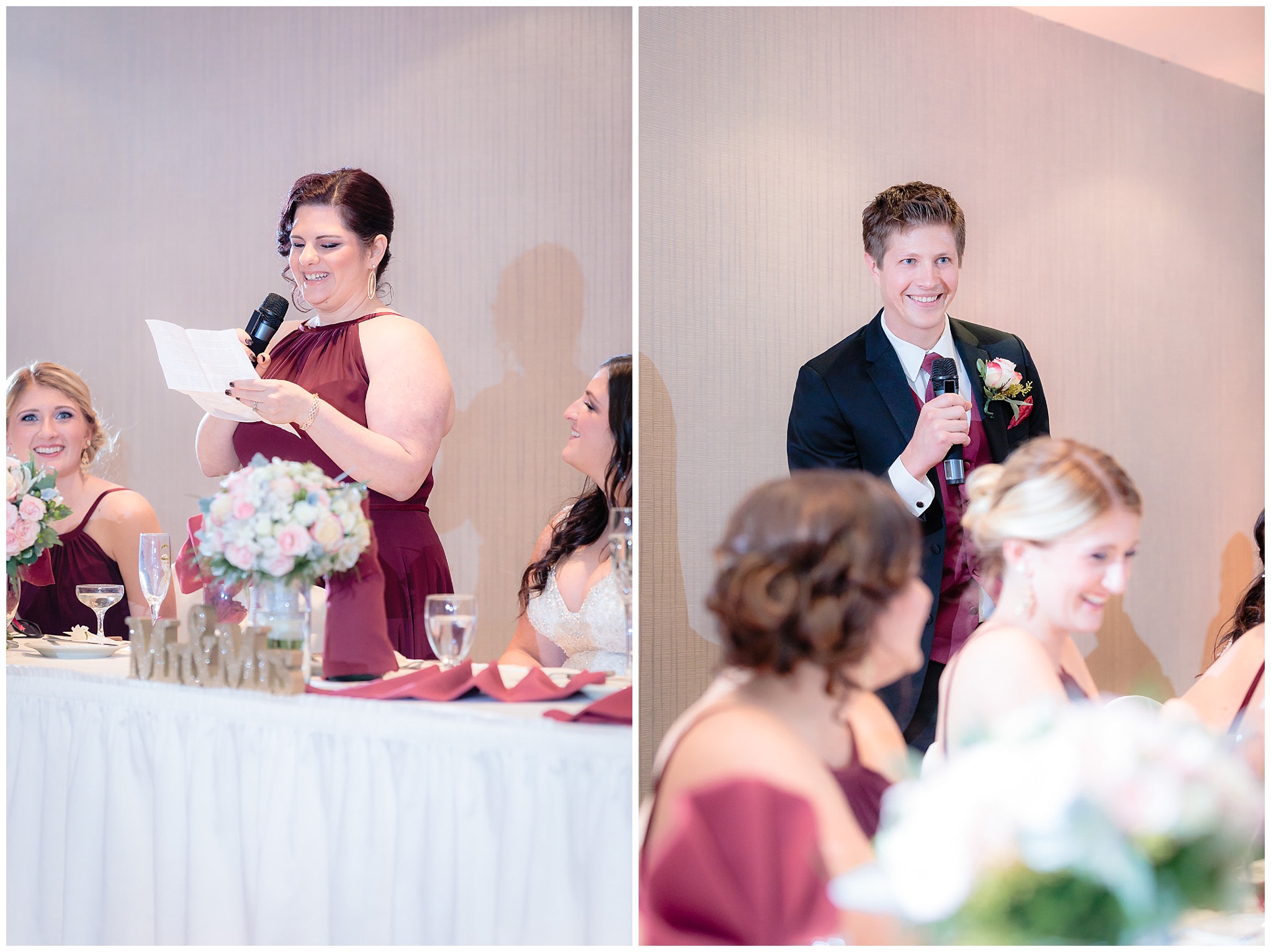 Matron of honor & best man give speeches at the Fez