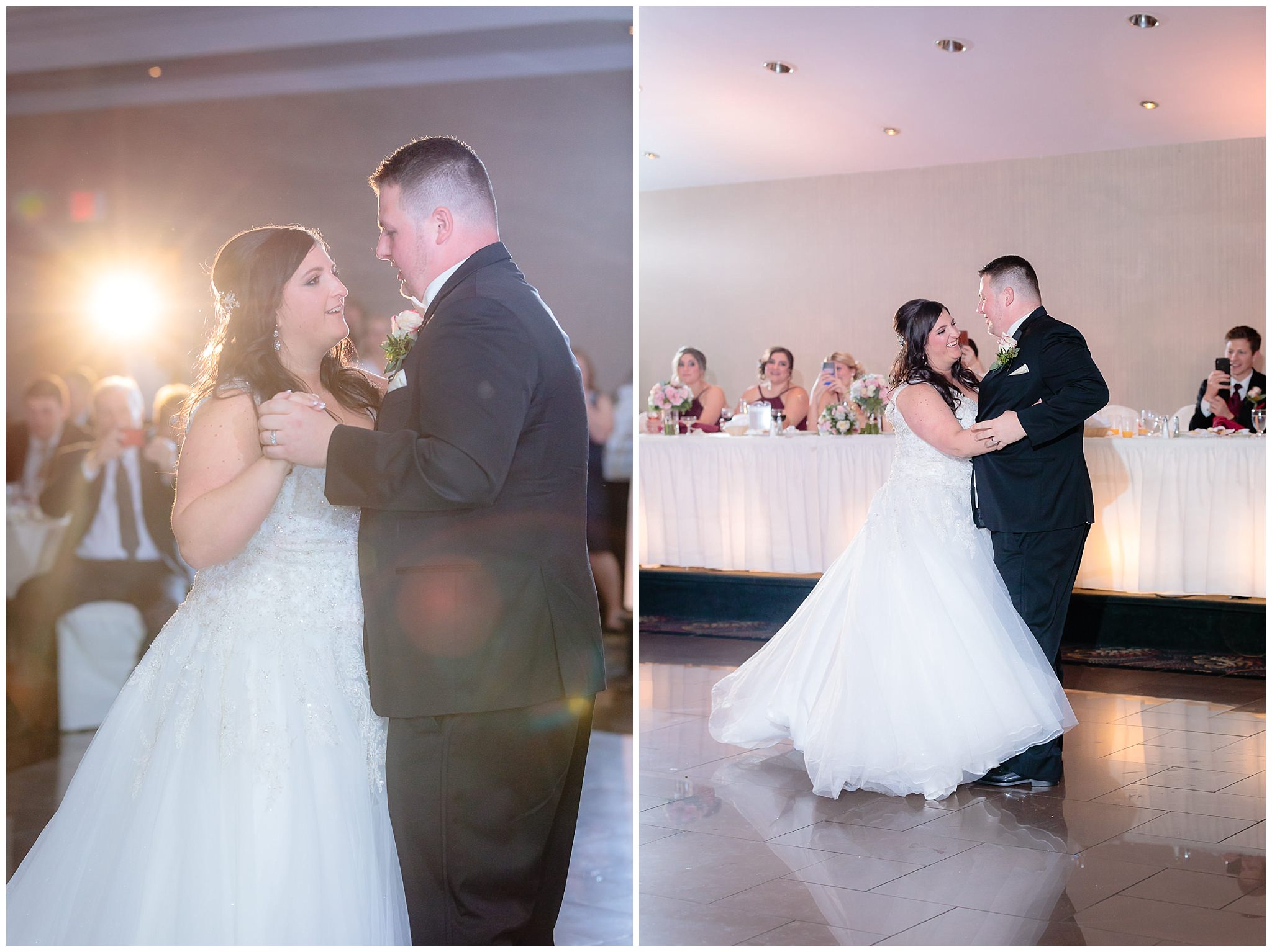 Bride & groom's first dance at their wedding reception at the Fez