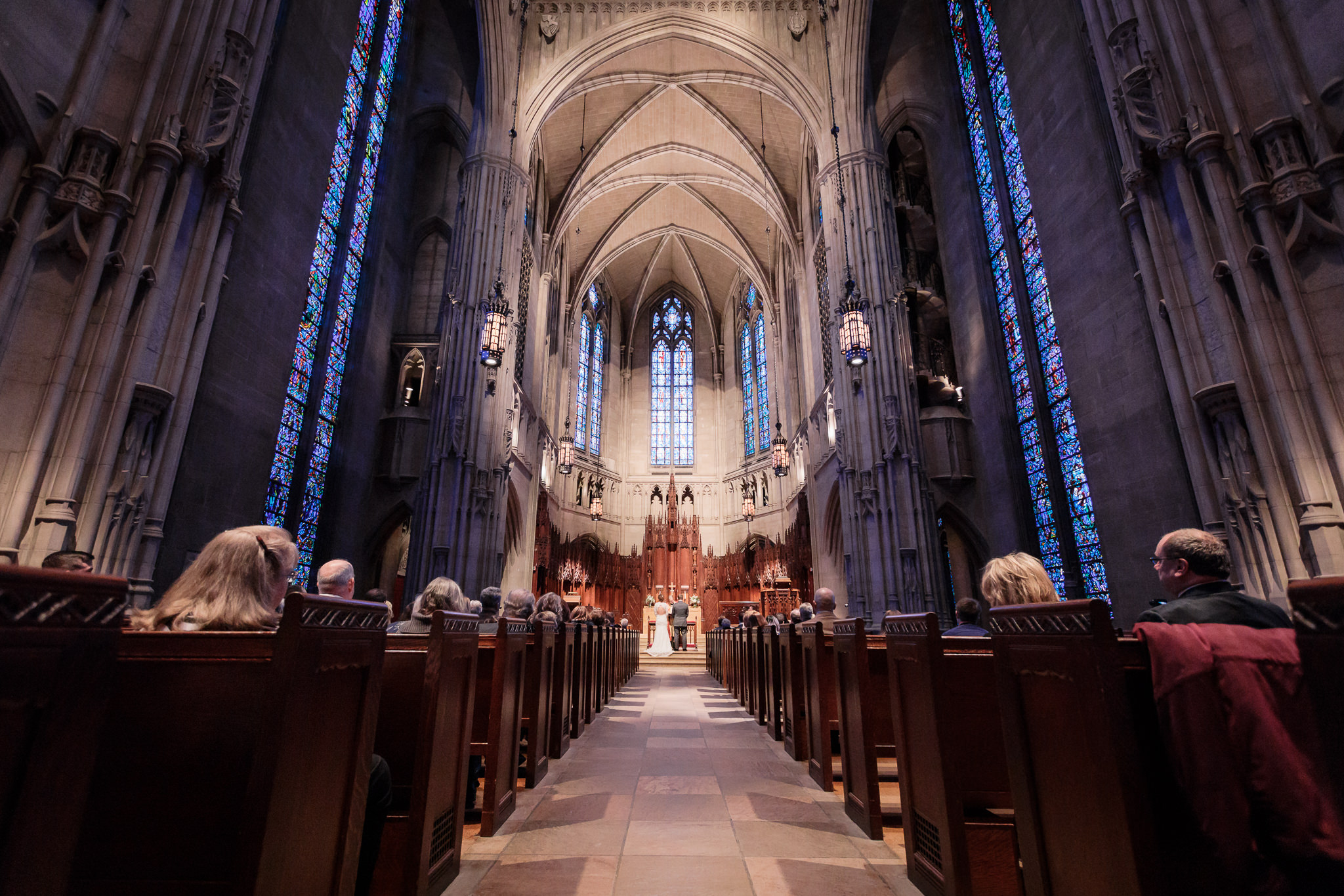 Wedding ceremony at Heinz Memorial Chapel in Pittsburgh, PA
