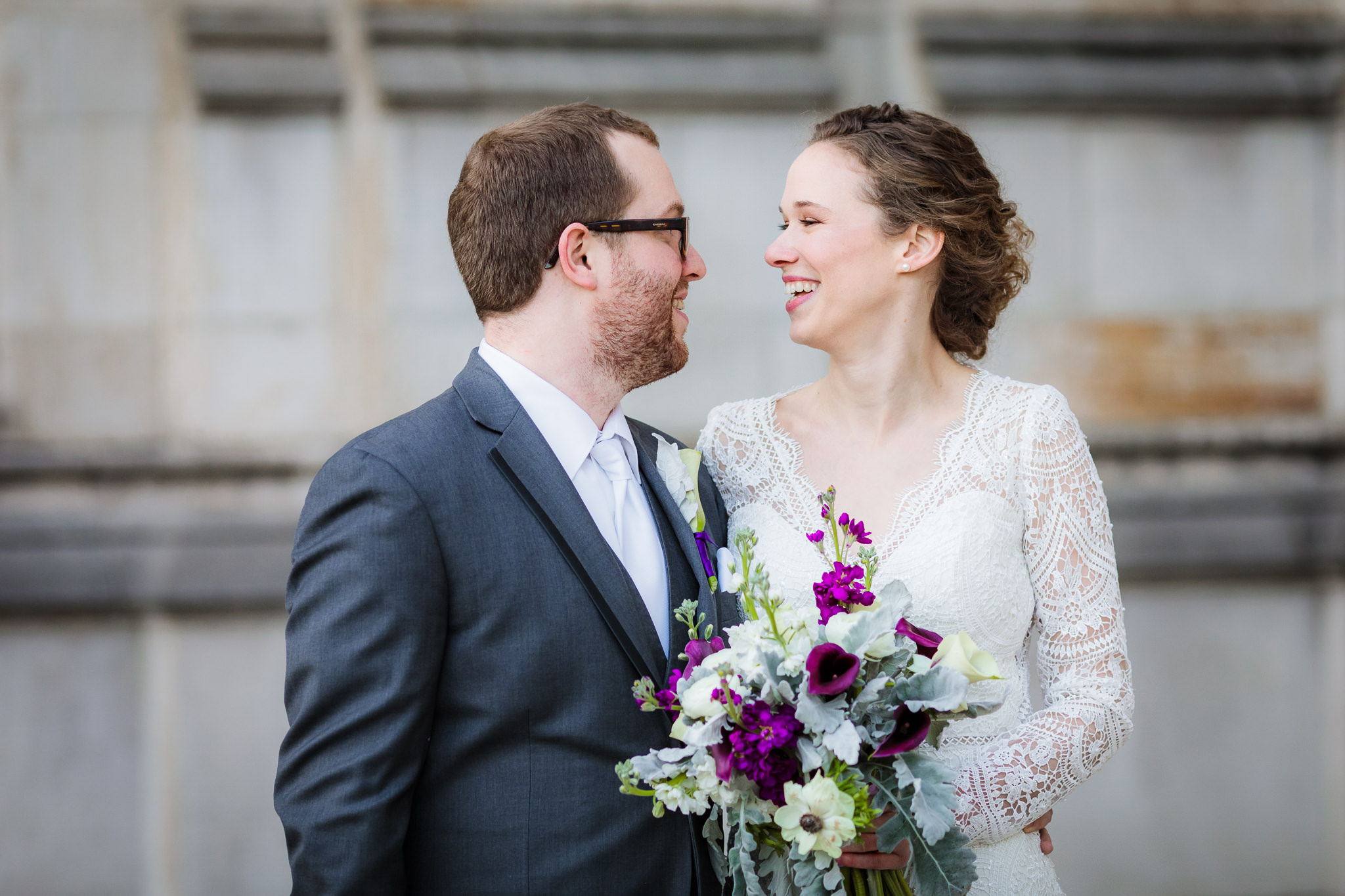 Bride & groom portraits at the Cathedral of Learning in Pittsburgh, PA