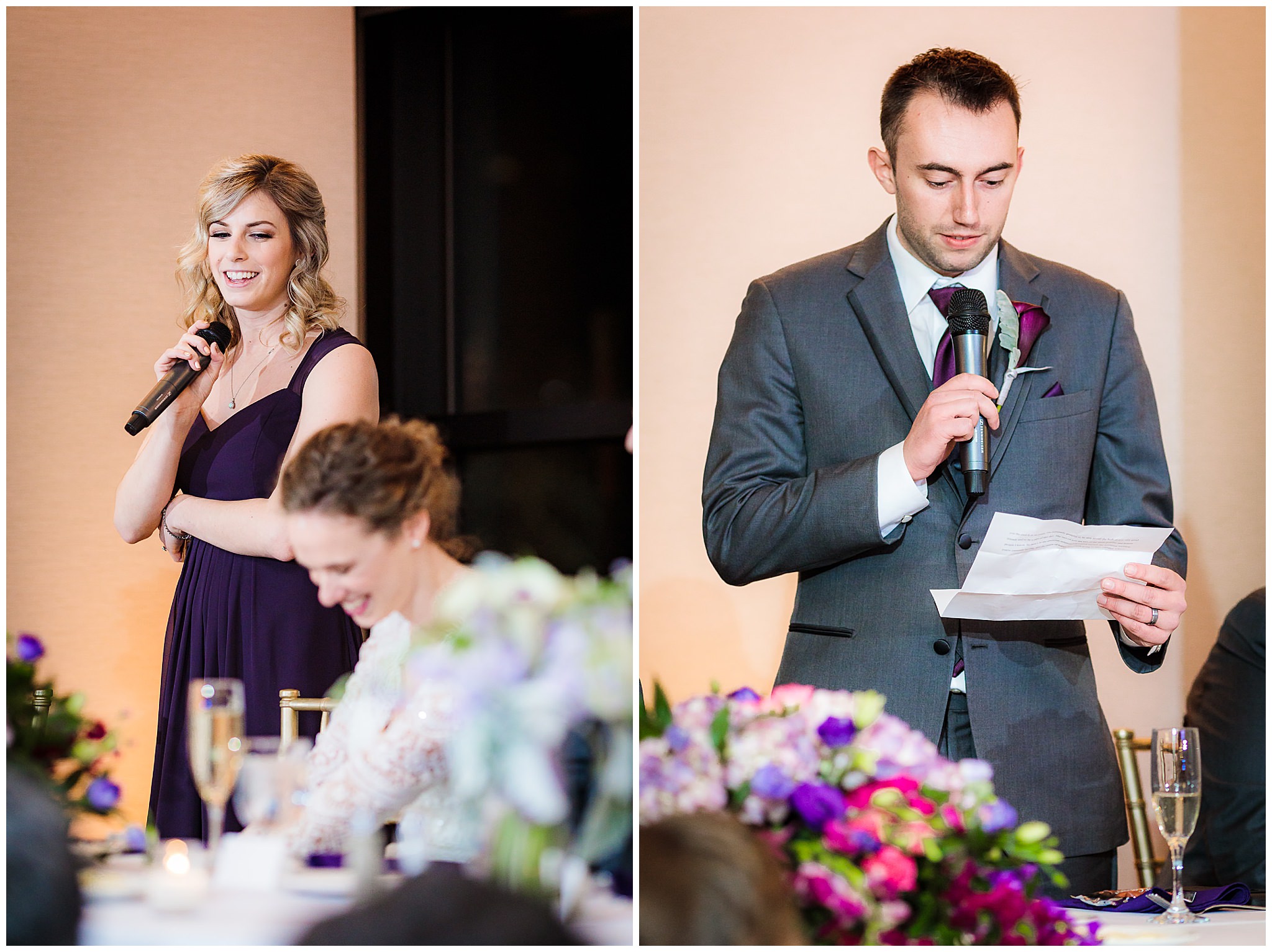 Maid of Honor & Best Man give speeches at the DoubleTree Pittsburgh Downtown