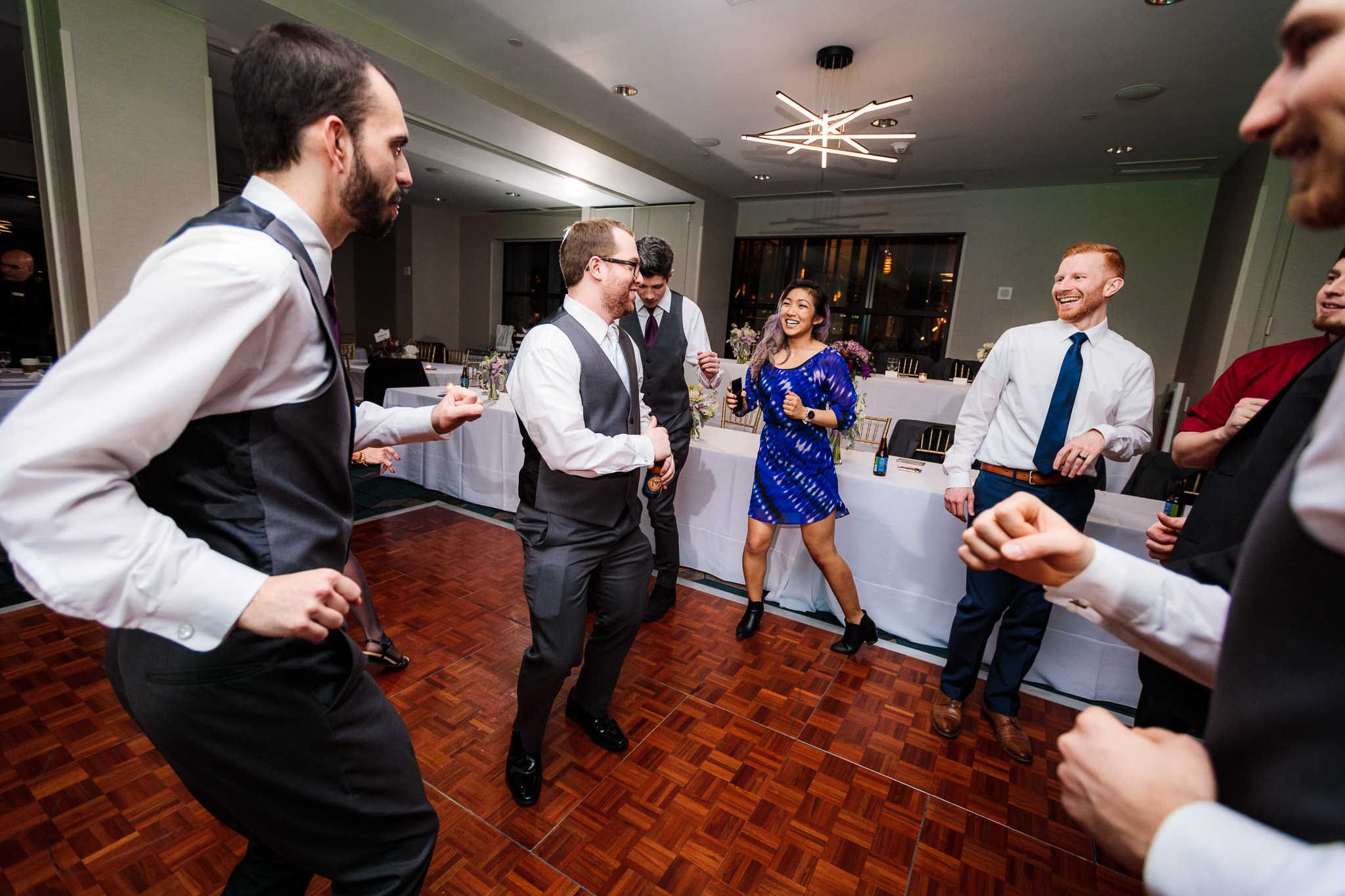 Groom on the dance floor at his DoubleTree Pittsburgh Downtown wedding reception