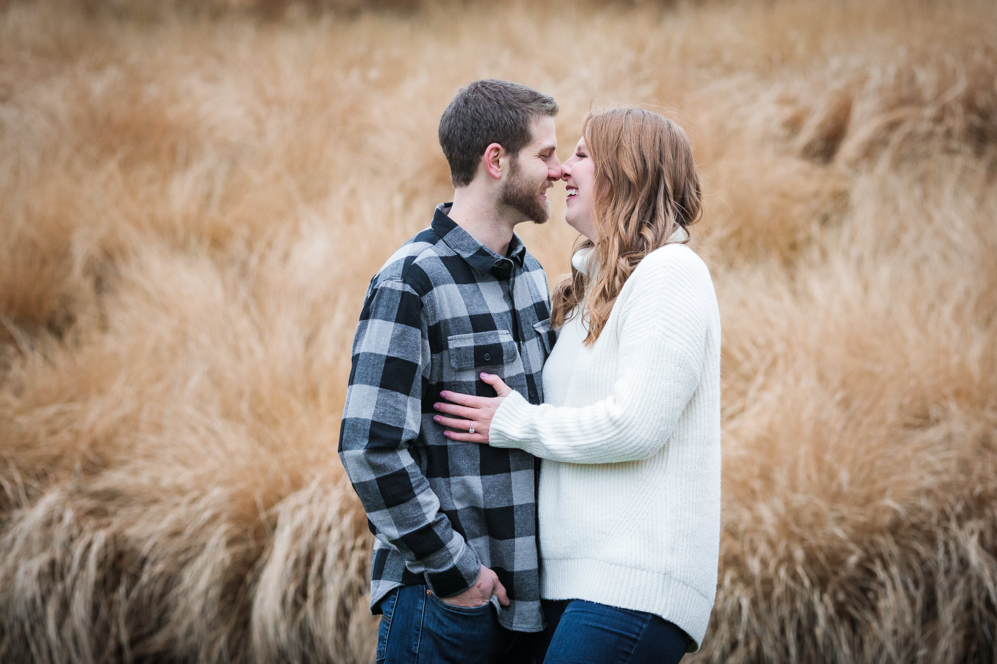 Engaged couple at a North Shore engagement session in Pittsburgh, PA